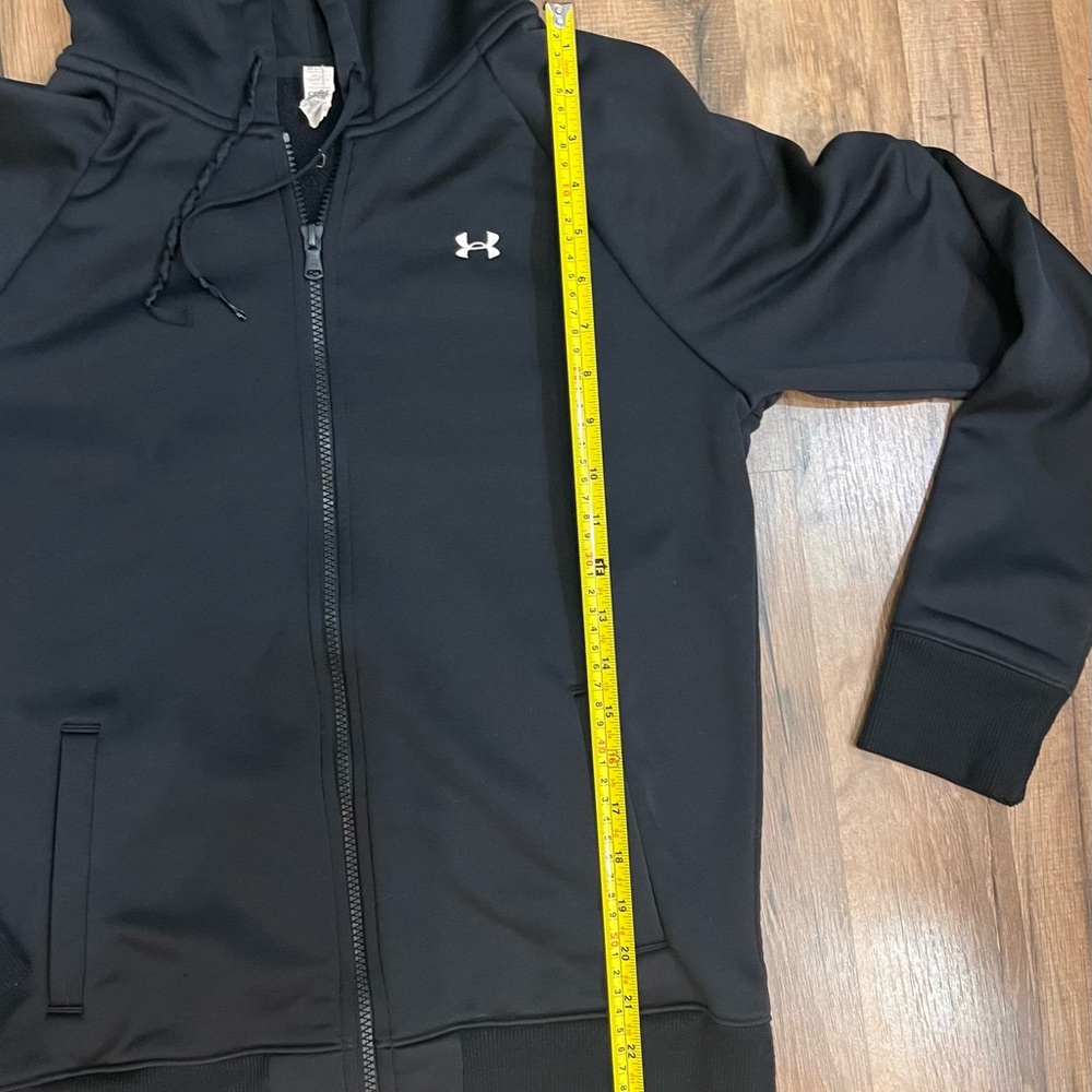 Under Armour Unisex Adult Med Midnight Black Full-Zip Hoodie - Picture 4 of 6